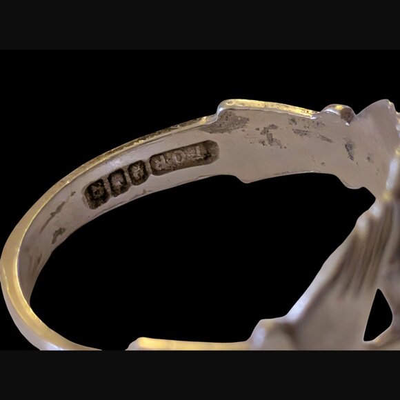 Vintage 925 Sterling Silver Size 6.5 Claddagh Ring - Picture 6 of 9